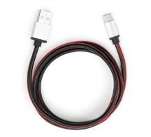 Дата кабель USB 2.0 AM to Type-C 1.0m pu leather black Vinga