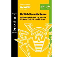 Антивірус Dr. Web Security Space 2 ПК/2 года (Версия 12.0). Картонный конверт (KHW-B-24M-2-A2)
