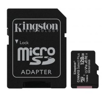 Miсro-SDXC memory card 128GB Kingston (с SD адаптером) class