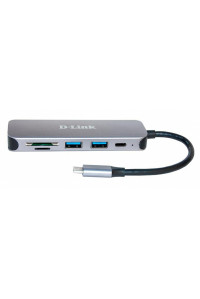 Концентратор D-Link DUB-2325 2xUSB3.0, 1xUSB TypeC, 1xSD, 1x-microSD, USB TypeC (DUB-2325)